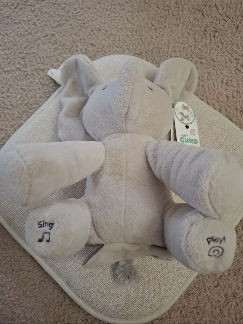 Plush Elephant - Soft Gray Kids Accessory